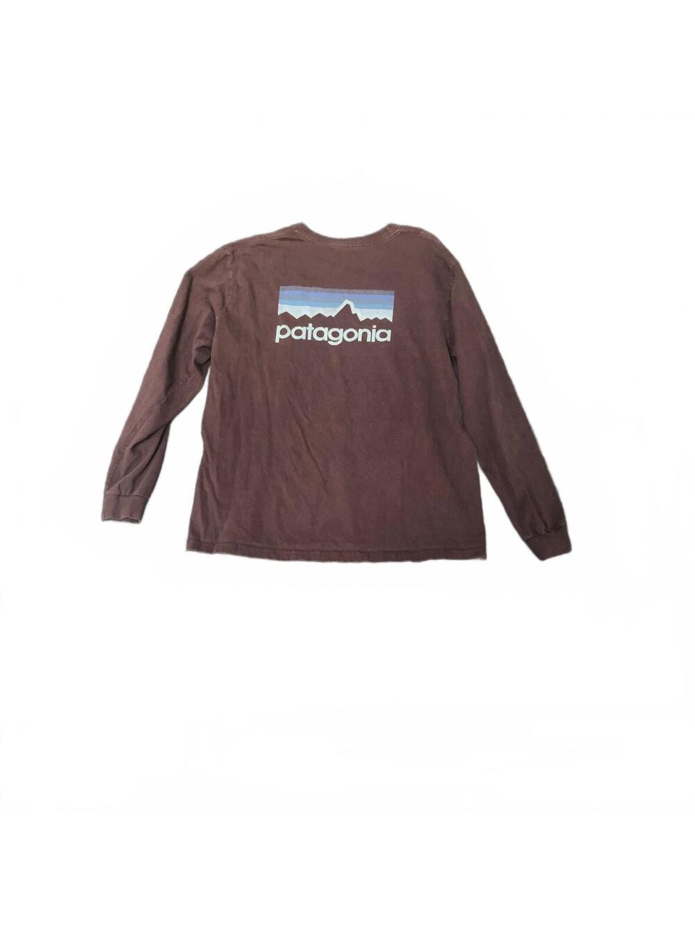 Patagonia Men's Long Sleeve Organic Cotton T-Shirt Brown Size L